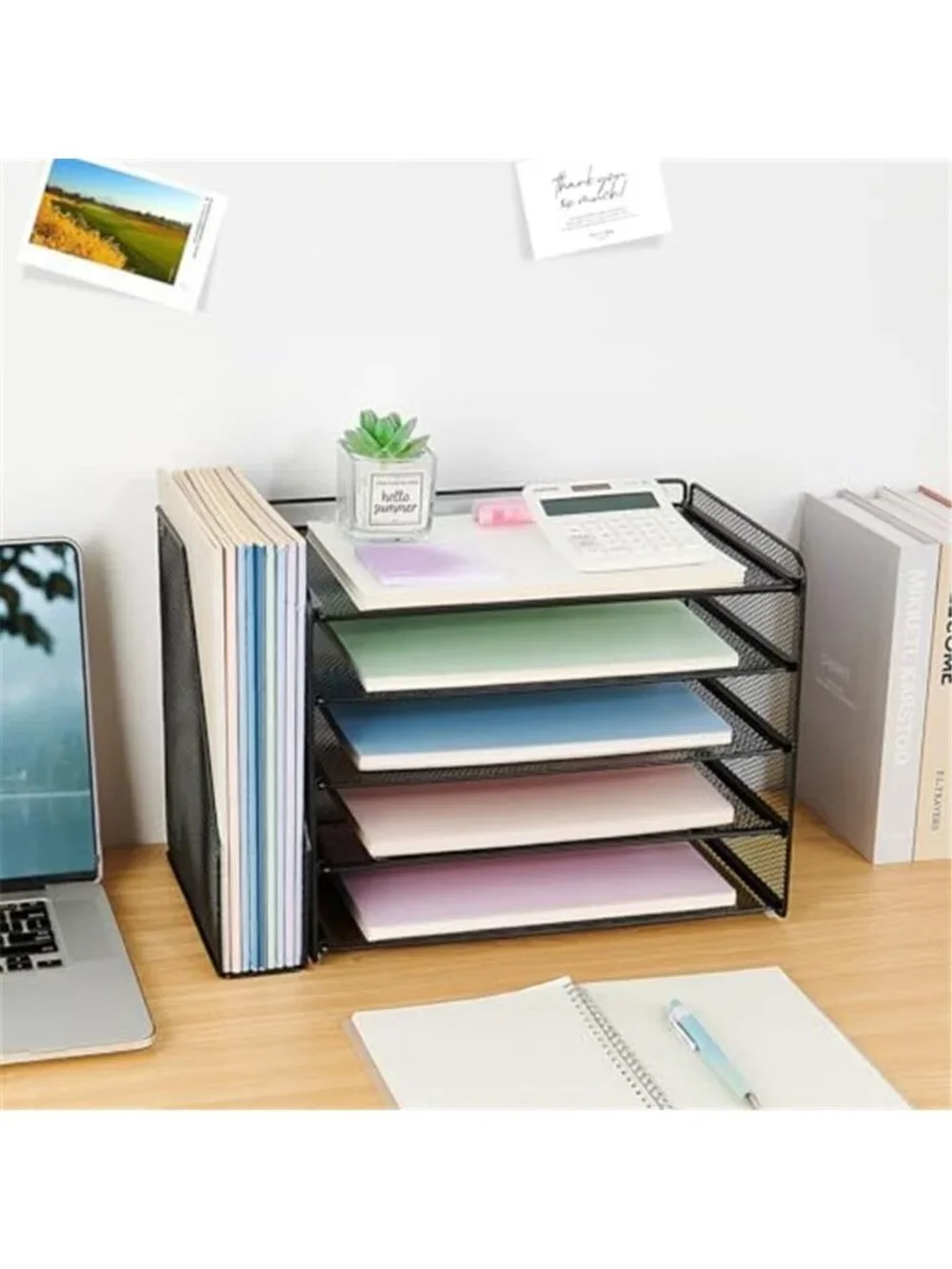 Desk Organizer 5 Tier File Organizer Paper Tray Desktop Office Storage Rack